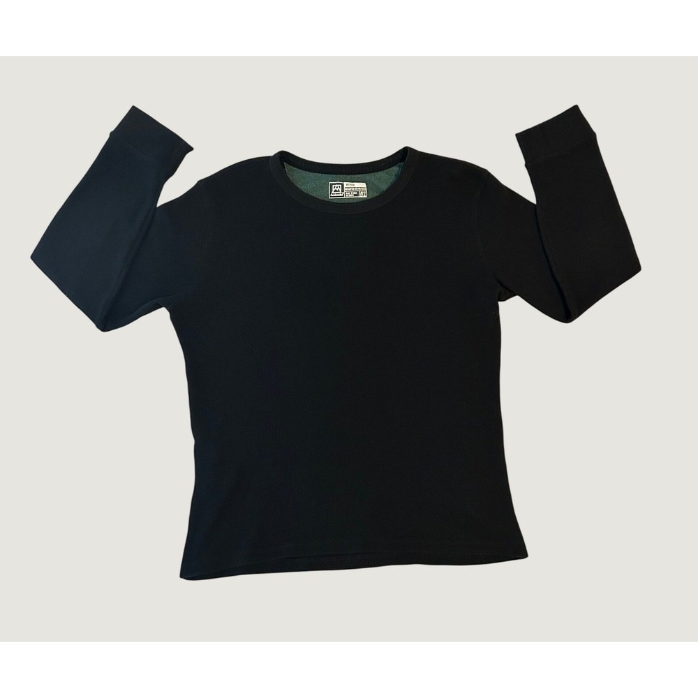 Avalanche Waffle Knit Thermal Long Sleeve Shirt Black Medium Base Layer 1498